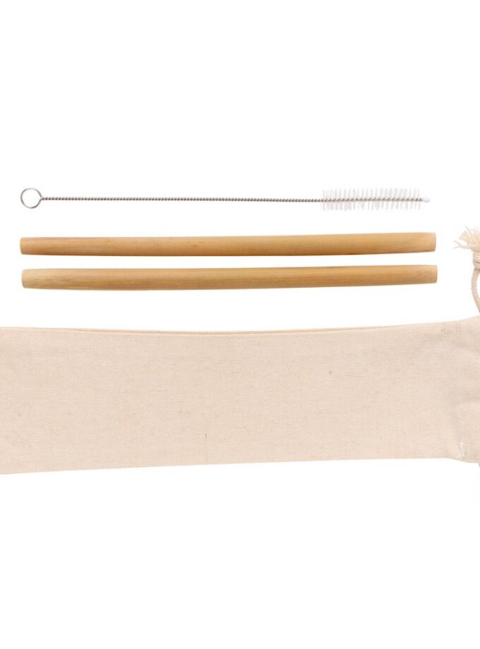 ECO STRAWS - Slamke od bambusa za višekratnu upotrebu, 2 kom / Reusable ECO bamboo drinking straw set 2 pcs