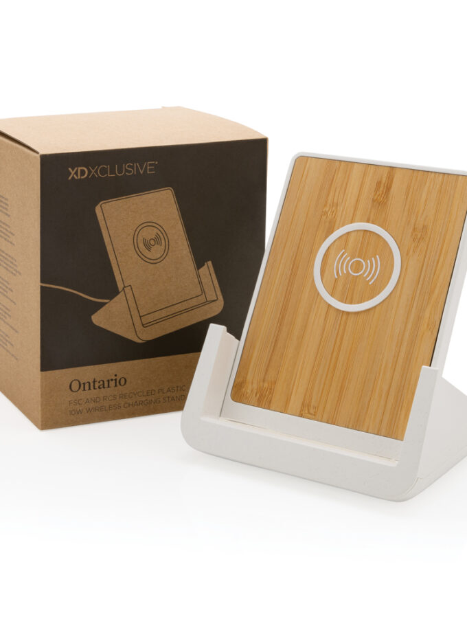 Bežični punjač / Ontario RCS recycled plastic 10W stand