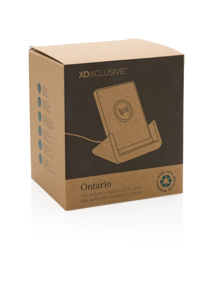 Bežični punjač / Ontario RCS recycled plastic 10W stand