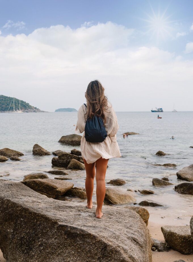 Traper ruksak s vezicama / Impact AWARE™ recycled denim drawstring backpack