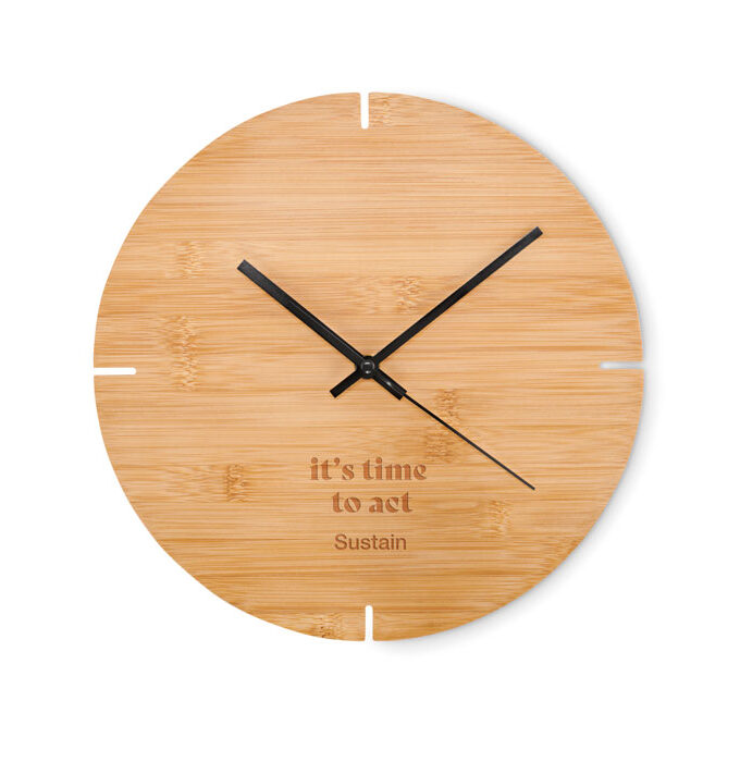 ESFERE - Okrugli zidni sat od bambusa / Round shape bamboo wall clock